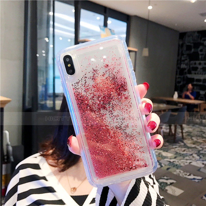 Silikon Schutzhülle Ultra Dünn Tasche Durchsichtig Transparent Blumen T03 für Apple iPhone Xs Max Rot Plus