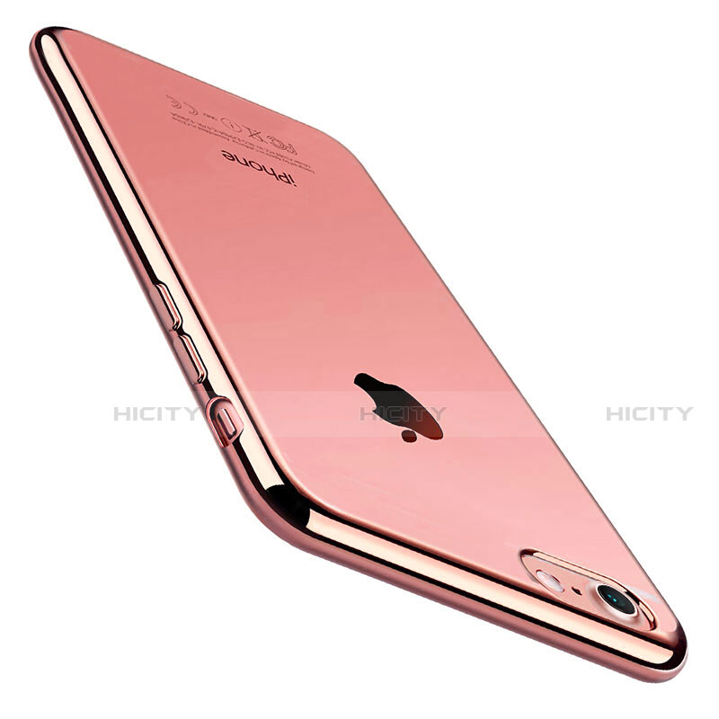 Silikon Schutzhülle Ultra Dünn Tasche Durchsichtig Transparent C01 für Apple iPhone SE (2020) Rosegold