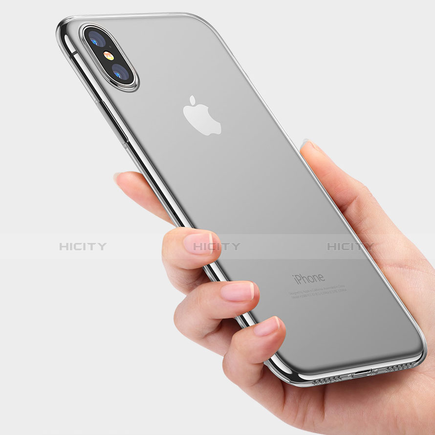 Silikon Schutzhülle Ultra Dünn Tasche Durchsichtig Transparent C08 für Apple iPhone Xs Klar