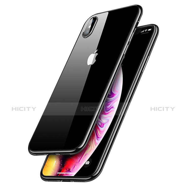 Silikon Schutzhülle Ultra Dünn Tasche Durchsichtig Transparent C12 für Apple iPhone X Schwarz