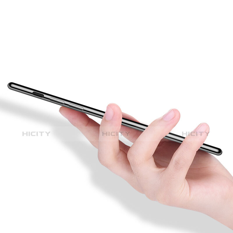 Silikon Schutzhülle Ultra Dünn Tasche Durchsichtig Transparent C12 für Apple iPhone X Schwarz