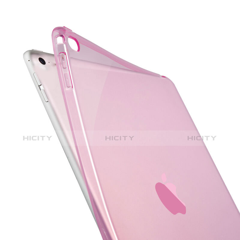 Silikon Schutzhülle Ultra Dünn Tasche Durchsichtig Transparent für Apple iPad Air 2 Rosa groß