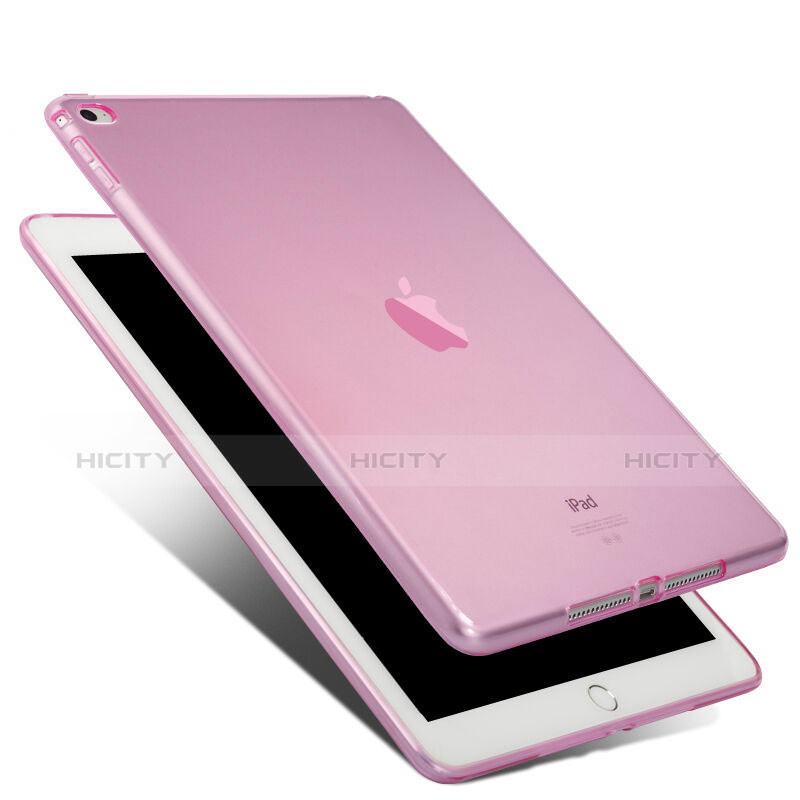 Silikon Schutzhülle Ultra Dünn Tasche Durchsichtig Transparent für Apple iPad Air 2 Rosa groß