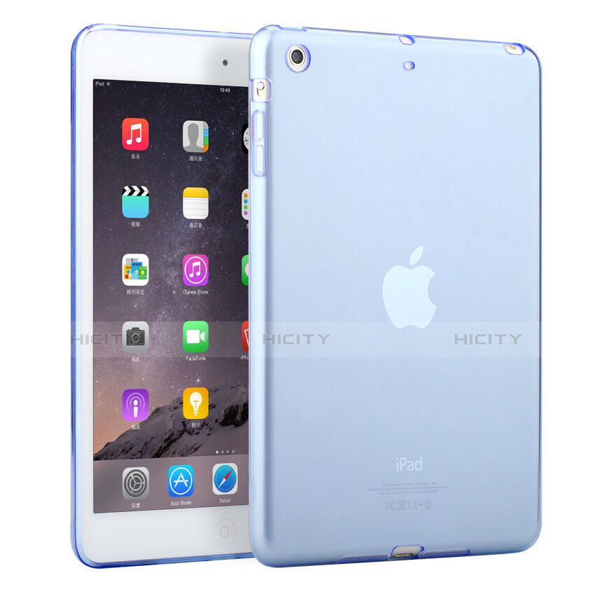 Silikon Schutzhülle Ultra Dünn Tasche Durchsichtig Transparent für Apple iPad Mini Hellblau Plus