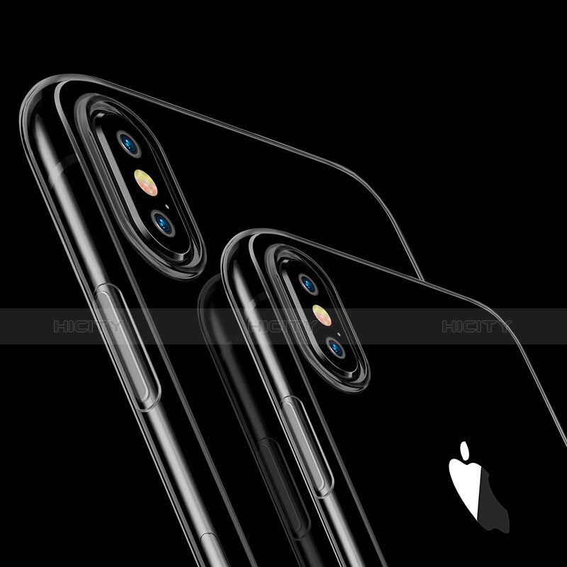 Silikon Schutzhülle Ultra Dünn Tasche Durchsichtig Transparent für Apple iPhone X Grau