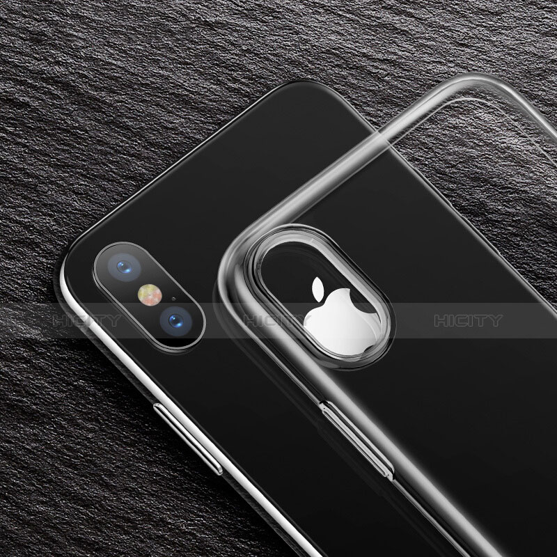 Silikon Schutzhülle Ultra Dünn Tasche Durchsichtig Transparent für Apple iPhone X Grau