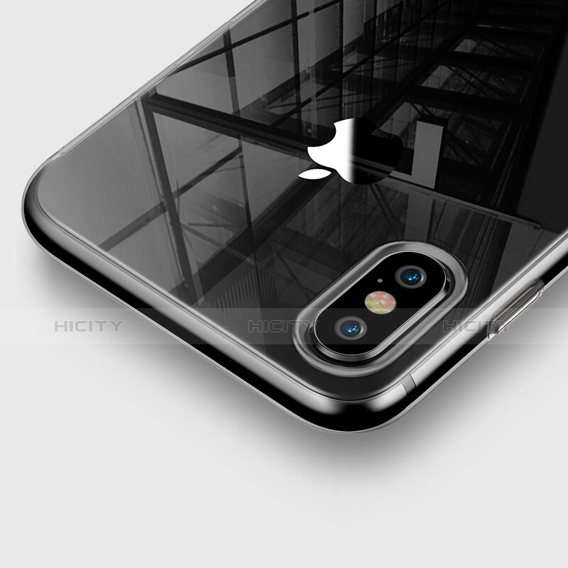 Silikon Schutzhülle Ultra Dünn Tasche Durchsichtig Transparent für Apple iPhone Xs Grau Plus