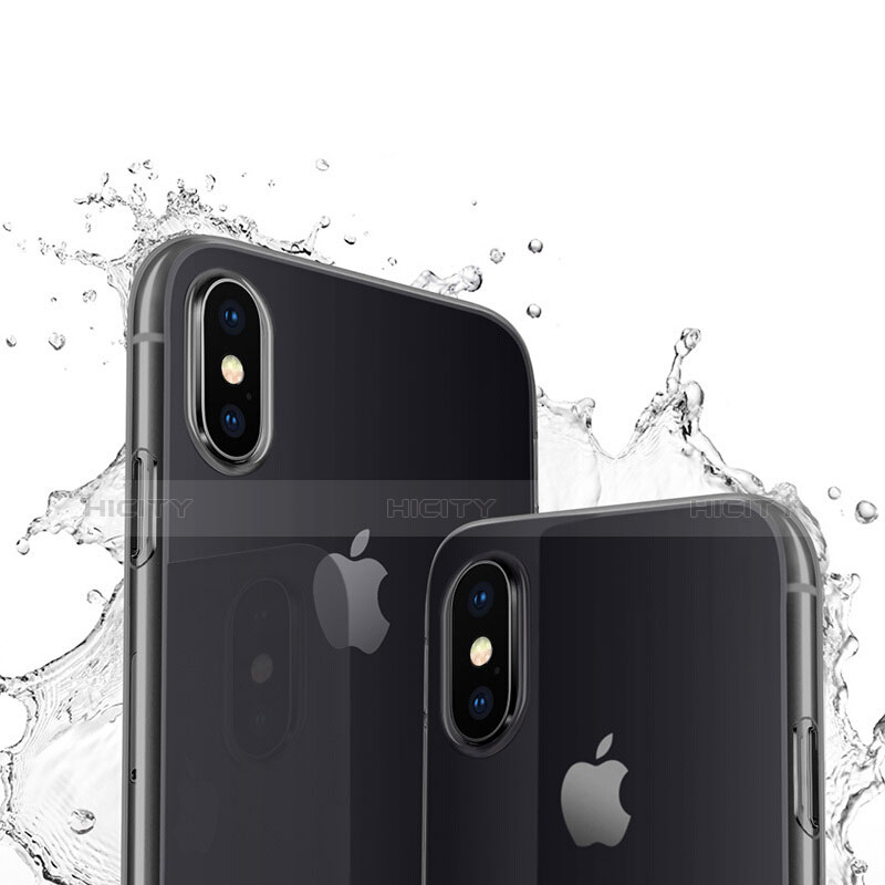 Silikon Schutzhülle Ultra Dünn Tasche Durchsichtig Transparent für Apple iPhone Xs Grau