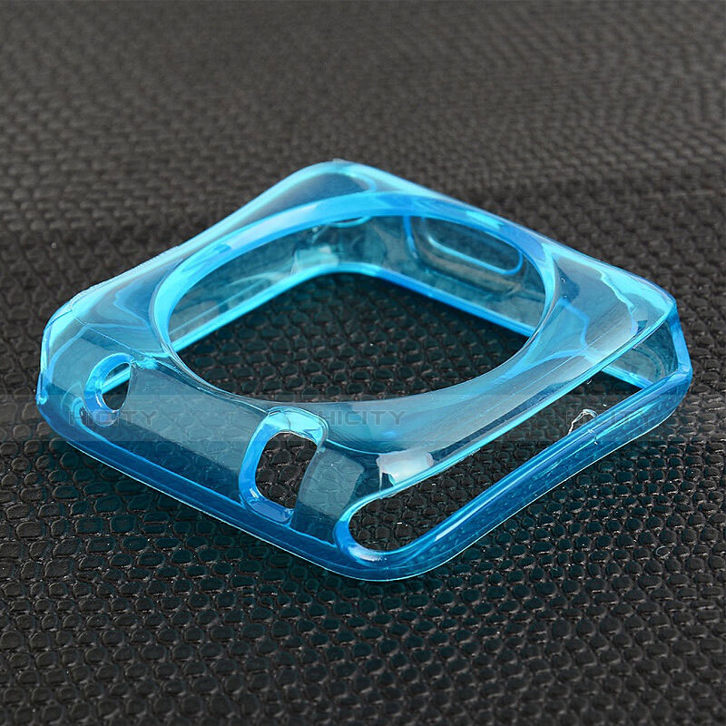 Silikon Schutzhülle Ultra Dünn Tasche Durchsichtig Transparent für Apple iWatch 2 38mm Blau
