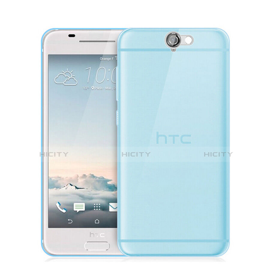 Silikon Schutzhülle Ultra Dünn Tasche Durchsichtig Transparent für HTC One A9 Blau Plus