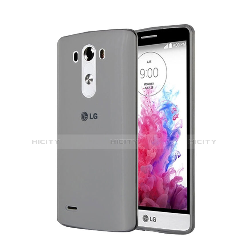 Silikon Schutzhülle Ultra Dünn Tasche Durchsichtig Transparent für LG G3 Grau