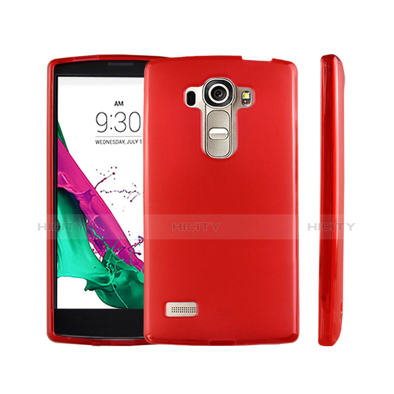 Silikon Schutzhülle Ultra Dünn Tasche Durchsichtig Transparent für LG G4 Beat Rot
