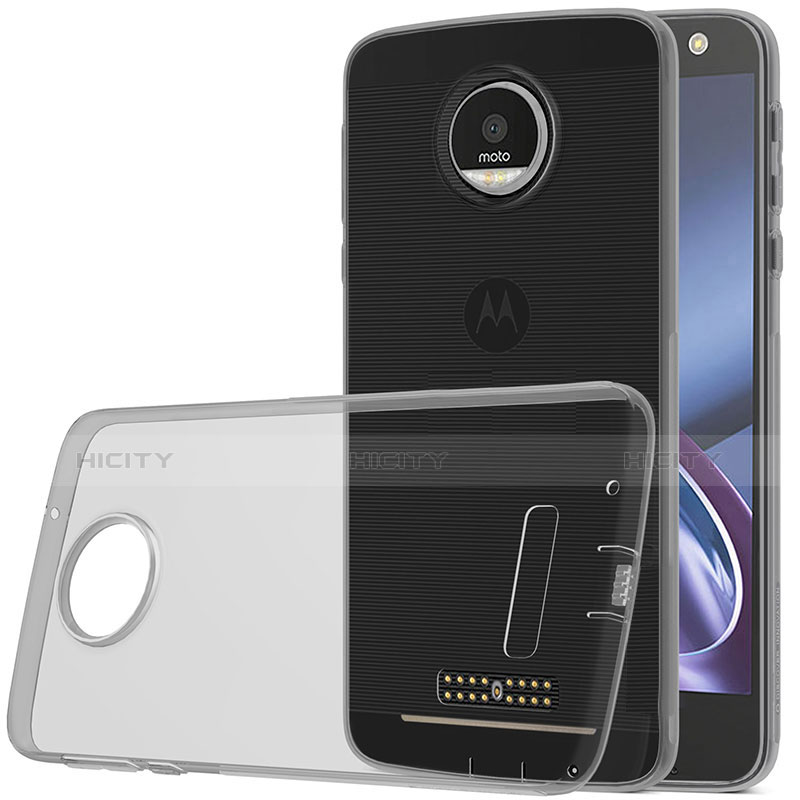 Silikon Schutzhülle Ultra Dünn Tasche Durchsichtig Transparent für Motorola Moto Z Play Grau Plus