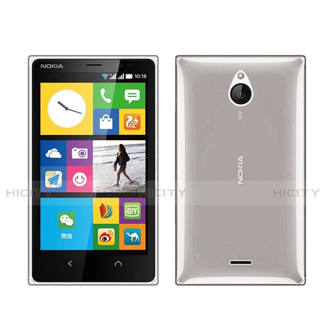 Silikon Schutzhülle Ultra Dünn Tasche Durchsichtig Transparent für Nokia X2 Dual Sim Grau
