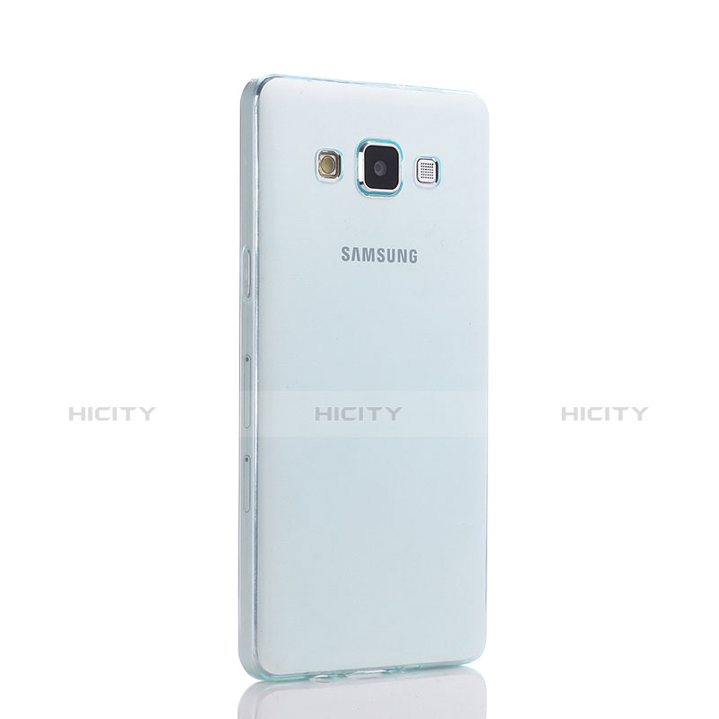 Silikon Schutzhülle Ultra Dünn Tasche Durchsichtig Transparent für Samsung Galaxy A5 SM-500F Blau Plus