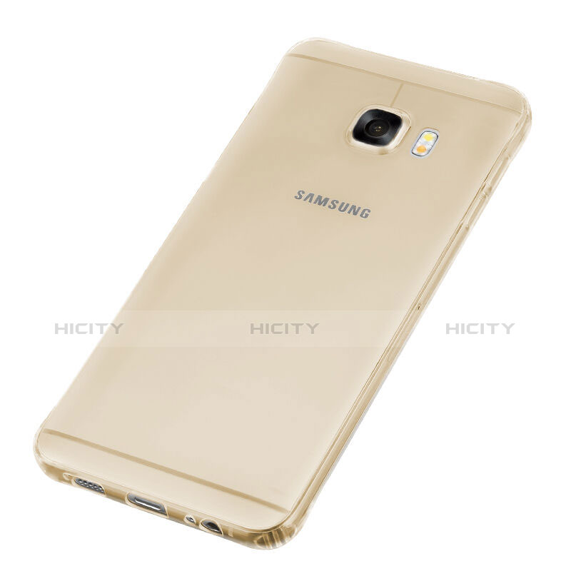 Silikon Schutzhülle Ultra Dünn Tasche Durchsichtig Transparent für Samsung Galaxy C5 SM-C5000 Gold groß