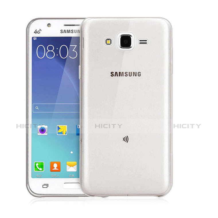 Silikon Schutzhülle Ultra Dünn Tasche Durchsichtig Transparent für Samsung Galaxy J3 Grau