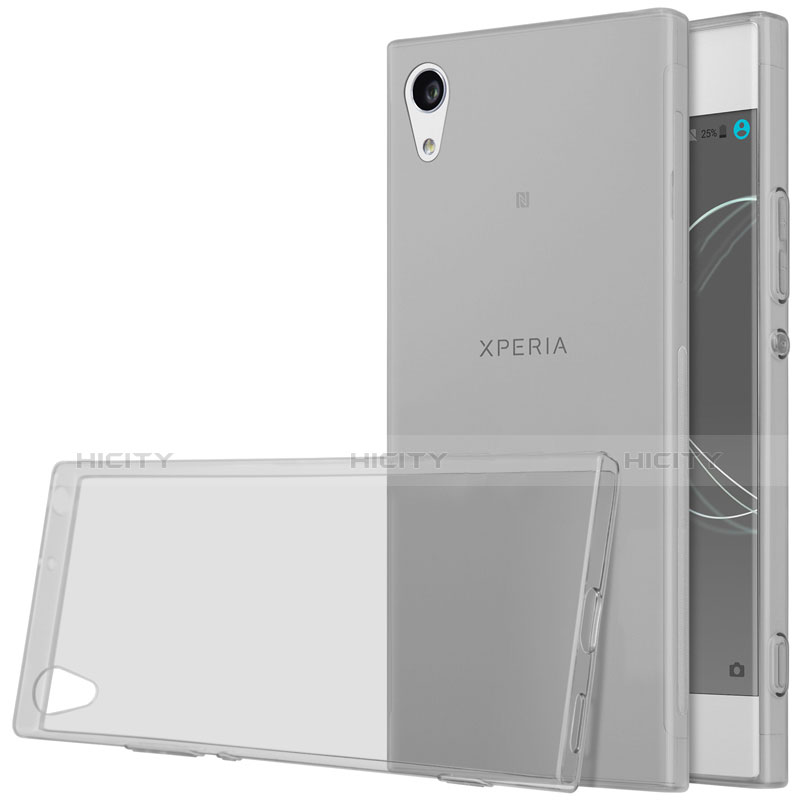 Silikon Schutzhülle Ultra Dünn Tasche Durchsichtig Transparent für Sony Xperia XA1 Ultra Grau Plus