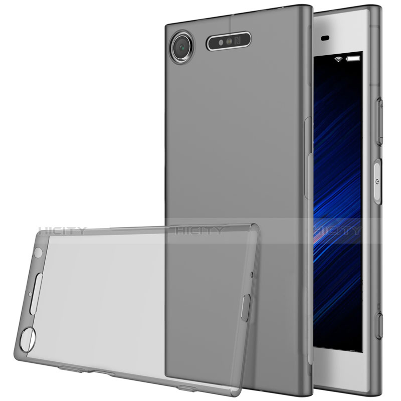 Silikon Schutzhülle Ultra Dünn Tasche Durchsichtig Transparent für Sony Xperia XZ1 Grau