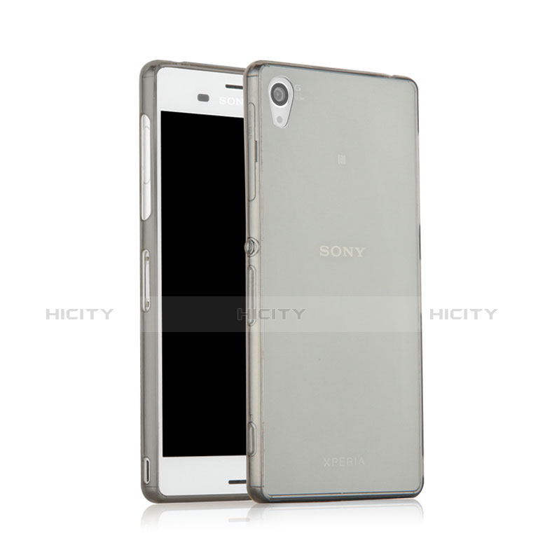 Silikon Schutzhülle Ultra Dünn Tasche Durchsichtig Transparent für Sony Xperia Z3 Grau Plus