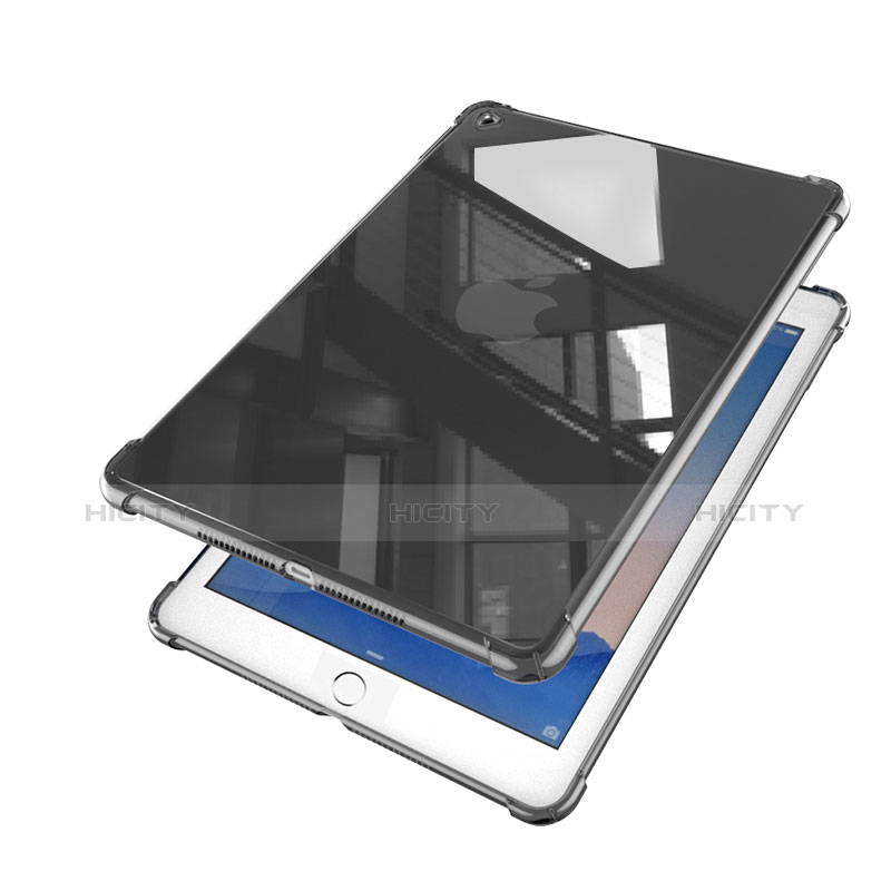 Silikon Schutzhülle Ultra Dünn Tasche Durchsichtig Transparent H01 für Apple iPad Air 2 Schwarz Plus