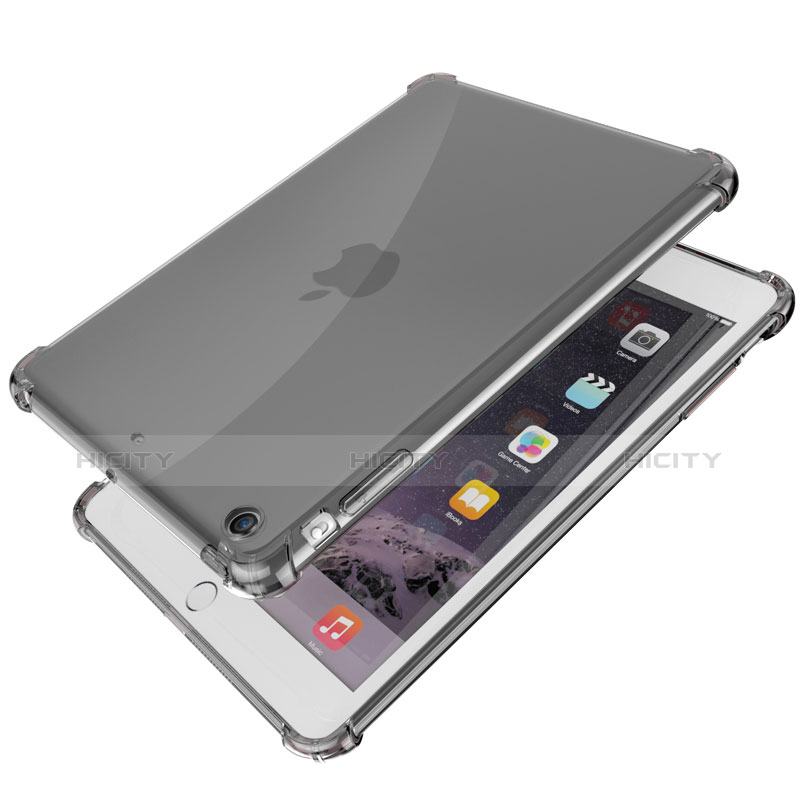 Silikon Schutzhülle Ultra Dünn Tasche Durchsichtig Transparent H01 für Apple iPad Mini 2 Schwarz Plus