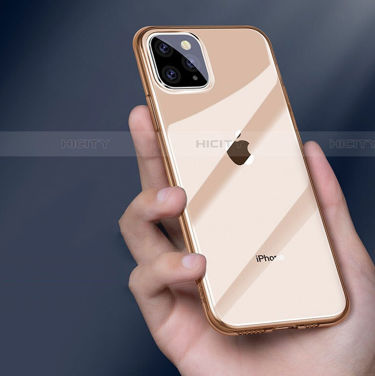 Silikon Schutzhülle Ultra Dünn Tasche Durchsichtig Transparent H01 für Apple iPhone 11 Pro Gold