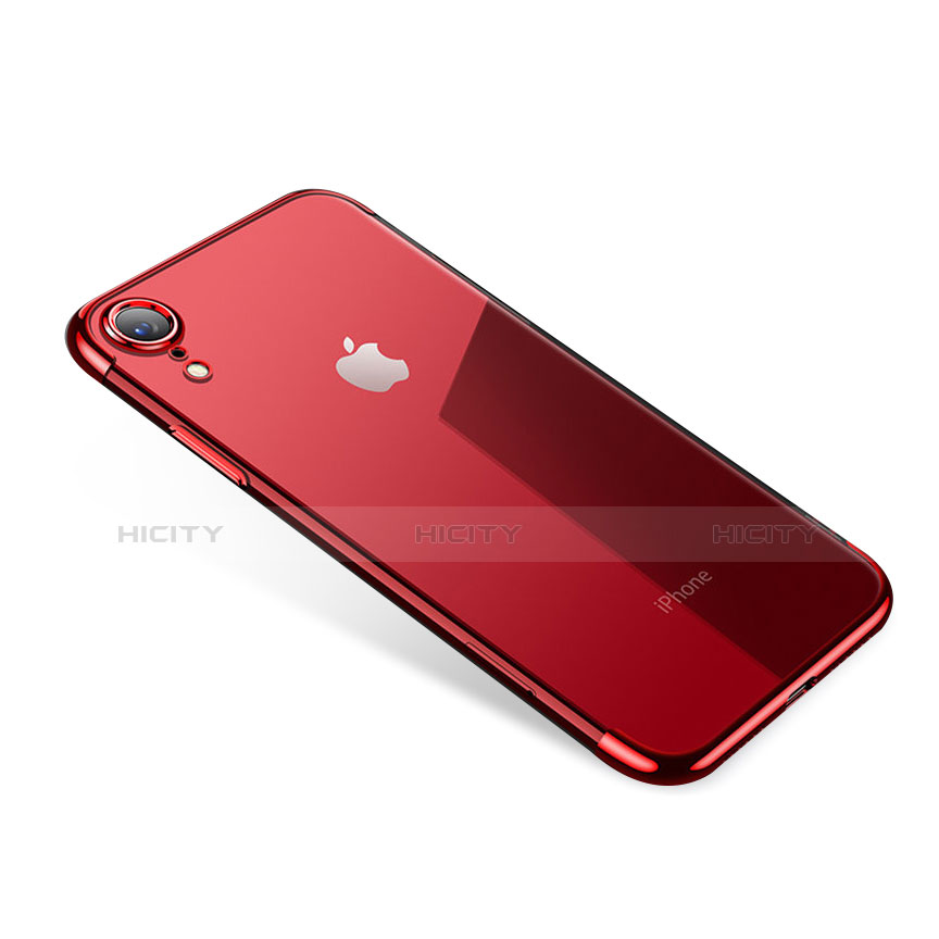 Silikon Schutzhülle Ultra Dünn Tasche Durchsichtig Transparent H01 für Apple iPhone XR Rot Plus