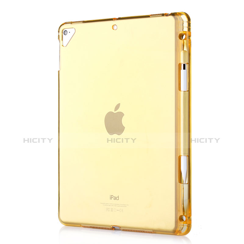 Silikon Schutzhülle Ultra Dünn Tasche Durchsichtig Transparent H01 für Apple New iPad 9.7 (2018) Gold Plus