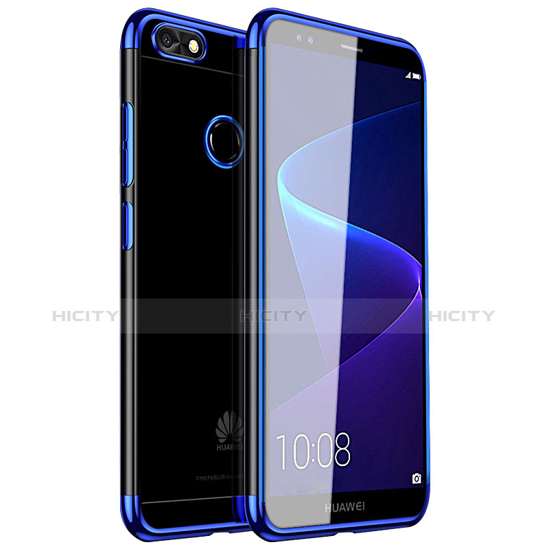 Silikon Schutzhülle Ultra Dünn Tasche Durchsichtig Transparent H01 für Huawei Enjoy 7 Blau Plus