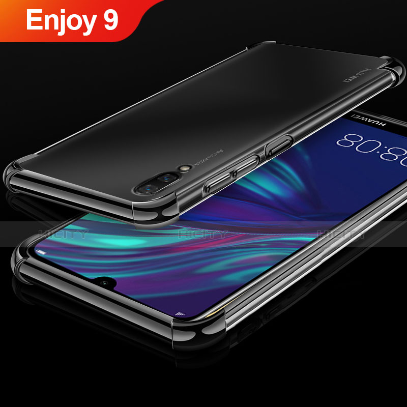 Silikon Schutzhülle Ultra Dünn Tasche Durchsichtig Transparent H01 für Huawei Enjoy 9 Schwarz Plus