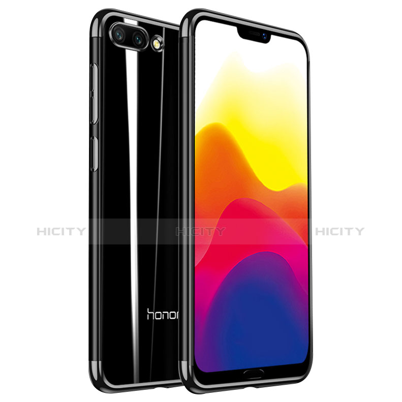 Silikon Schutzhülle Ultra Dünn Tasche Durchsichtig Transparent H01 für Huawei Honor 10 Schwarz