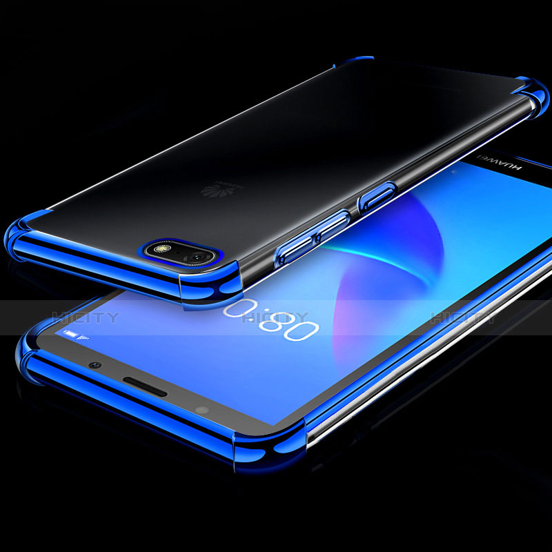 Silikon Schutzhülle Ultra Dünn Tasche Durchsichtig Transparent H01 für Huawei Honor Play 7 Blau Plus