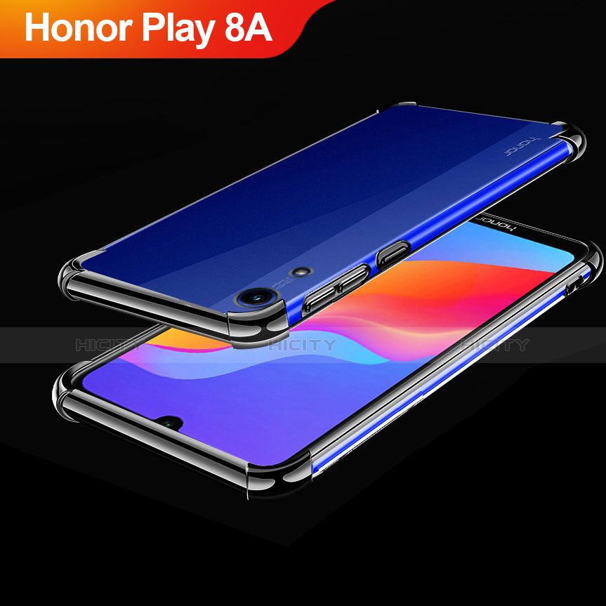 Silikon Schutzhülle Ultra Dünn Tasche Durchsichtig Transparent H01 für Huawei Honor Play 8A Schwarz Plus
