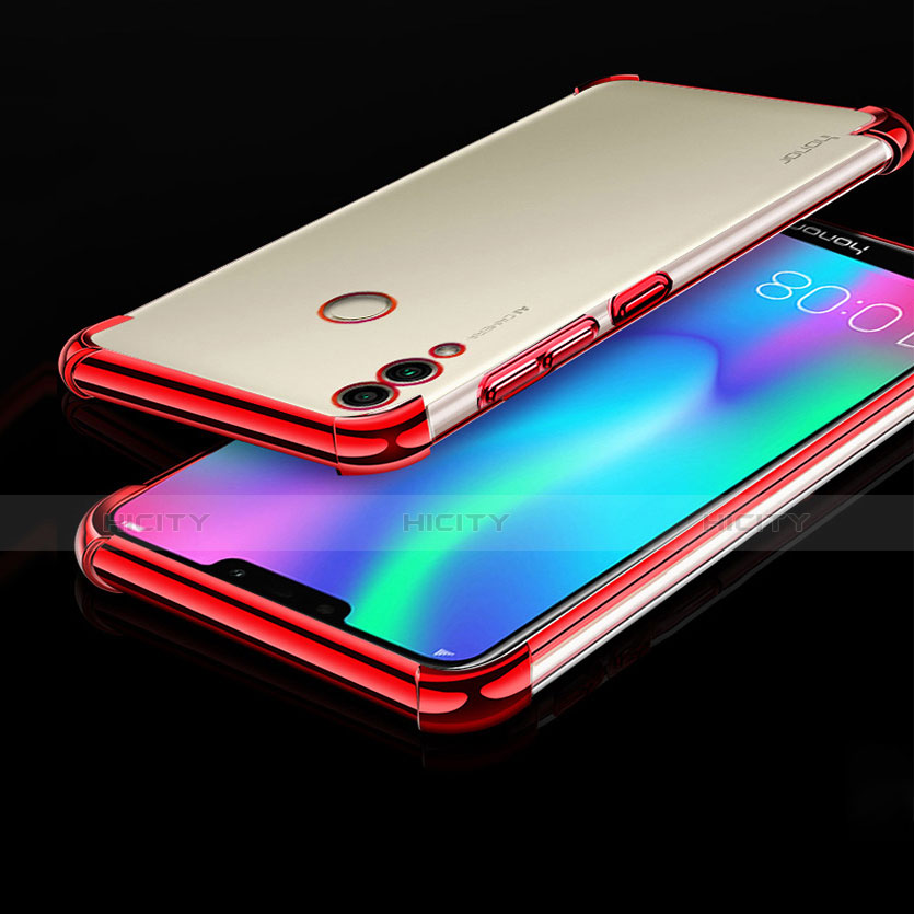 Silikon Schutzhülle Ultra Dünn Tasche Durchsichtig Transparent H01 für Huawei Honor Play 8C Rot Plus