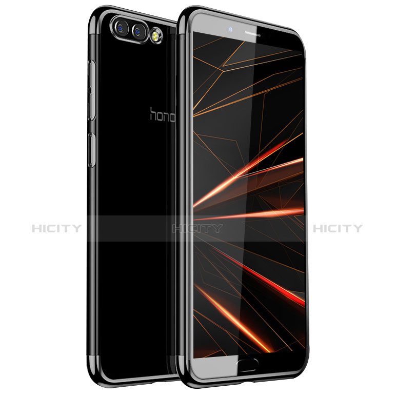 Silikon Schutzhülle Ultra Dünn Tasche Durchsichtig Transparent H01 für Huawei Honor V10 Schwarz Plus