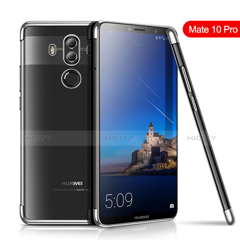 Silikon Schutzhülle Ultra Dünn Tasche Durchsichtig Transparent H01 für Huawei Mate 10 Pro Silber Plus