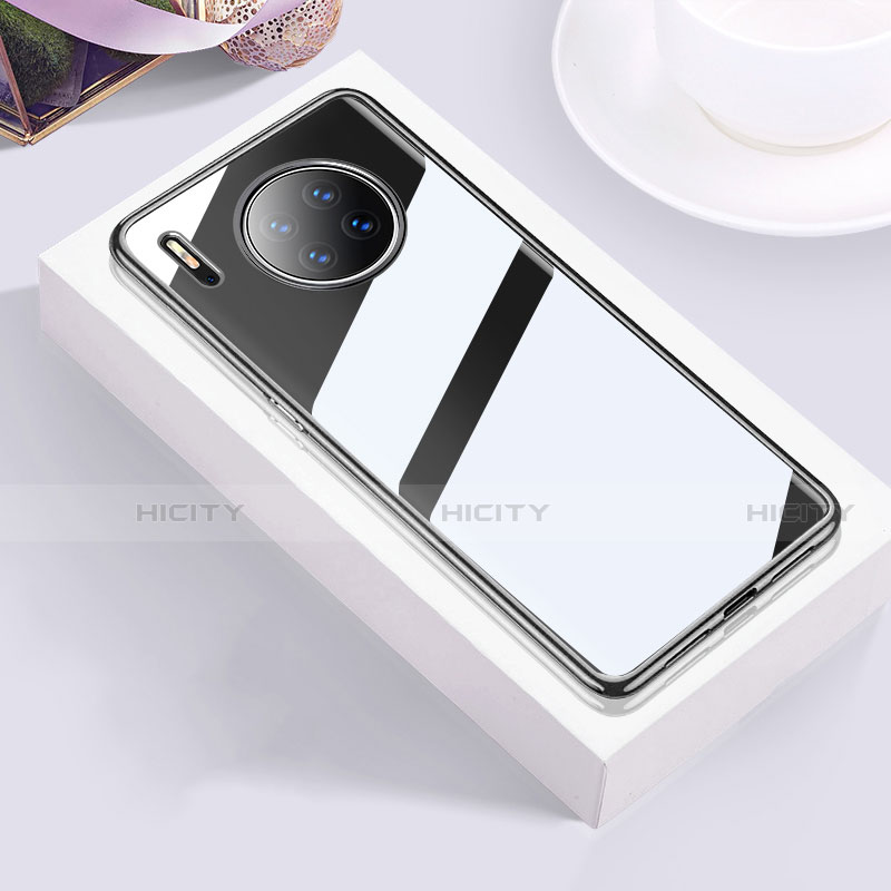 Silikon Schutzhülle Ultra Dünn Tasche Durchsichtig Transparent H01 für Huawei Mate 30 5G Schwarz Plus
