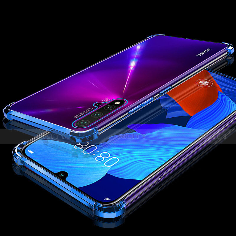 Silikon Schutzhülle Ultra Dünn Tasche Durchsichtig Transparent H01 für Huawei Nova 5 Pro Blau Plus