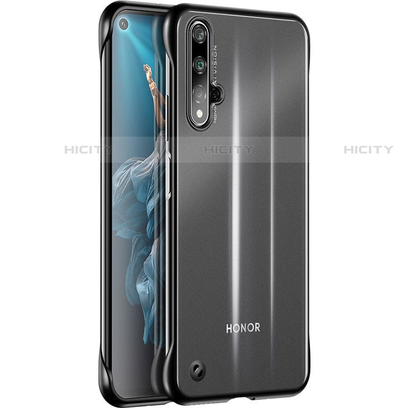Silikon Schutzhülle Ultra Dünn Tasche Durchsichtig Transparent H01 für Huawei Nova 5T Schwarz