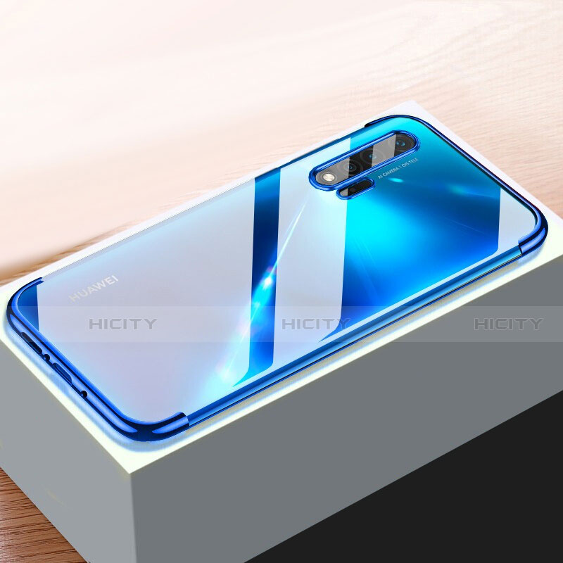 Silikon Schutzhülle Ultra Dünn Tasche Durchsichtig Transparent H01 für Huawei Nova 6 5G Blau