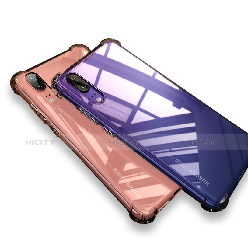 Silikon Schutzhülle Ultra Dünn Tasche Durchsichtig Transparent H01 für Huawei P20 groß