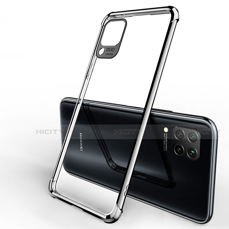 Silikon Schutzhülle Ultra Dünn Tasche Durchsichtig Transparent H01 für Huawei P40 Lite Schwarz