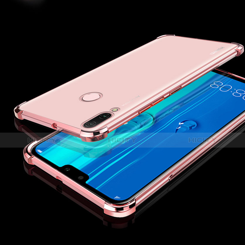 Silikon Schutzhülle Ultra Dünn Tasche Durchsichtig Transparent H01 für Huawei Y9 (2019) Rosegold