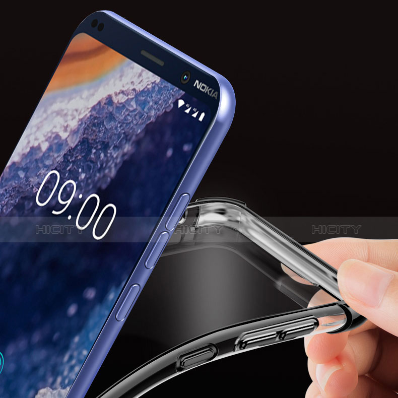Silikon Schutzhülle Ultra Dünn Tasche Durchsichtig Transparent H01 für Nokia 9 PureView groß