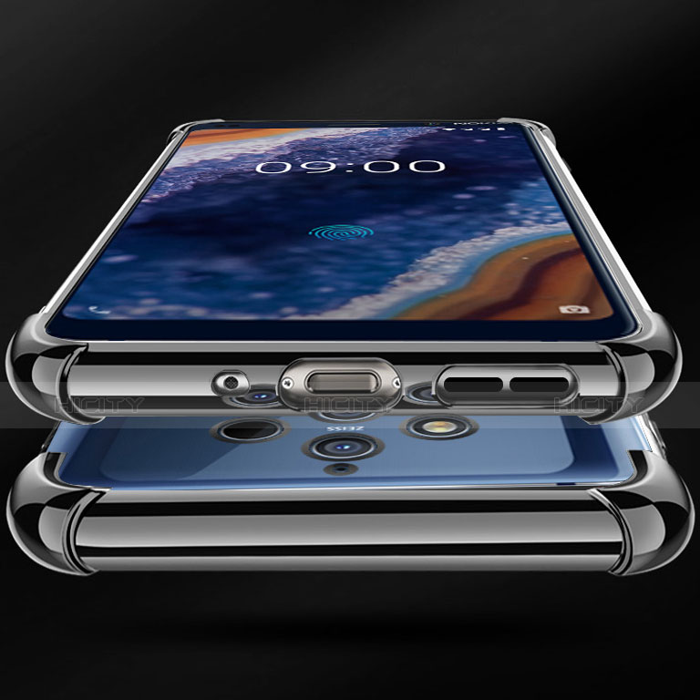 Silikon Schutzhülle Ultra Dünn Tasche Durchsichtig Transparent H01 für Nokia 9 PureView groß