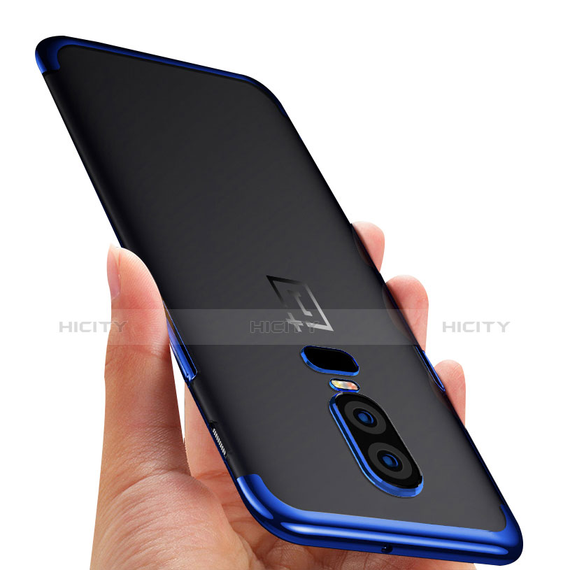 Silikon Schutzhülle Ultra Dünn Tasche Durchsichtig Transparent H01 für OnePlus 6 groß