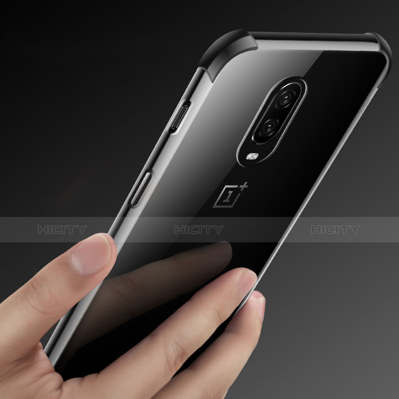 Silikon Schutzhülle Ultra Dünn Tasche Durchsichtig Transparent H01 für OnePlus 6T groß