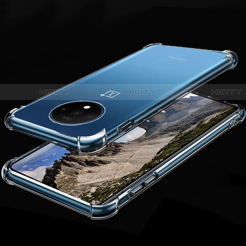 Silikon Schutzhülle Ultra Dünn Tasche Durchsichtig Transparent H01 für OnePlus 7T groß