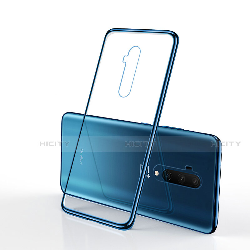 Silikon Schutzhülle Ultra Dünn Tasche Durchsichtig Transparent H01 für OnePlus 7T Pro 5G Blau